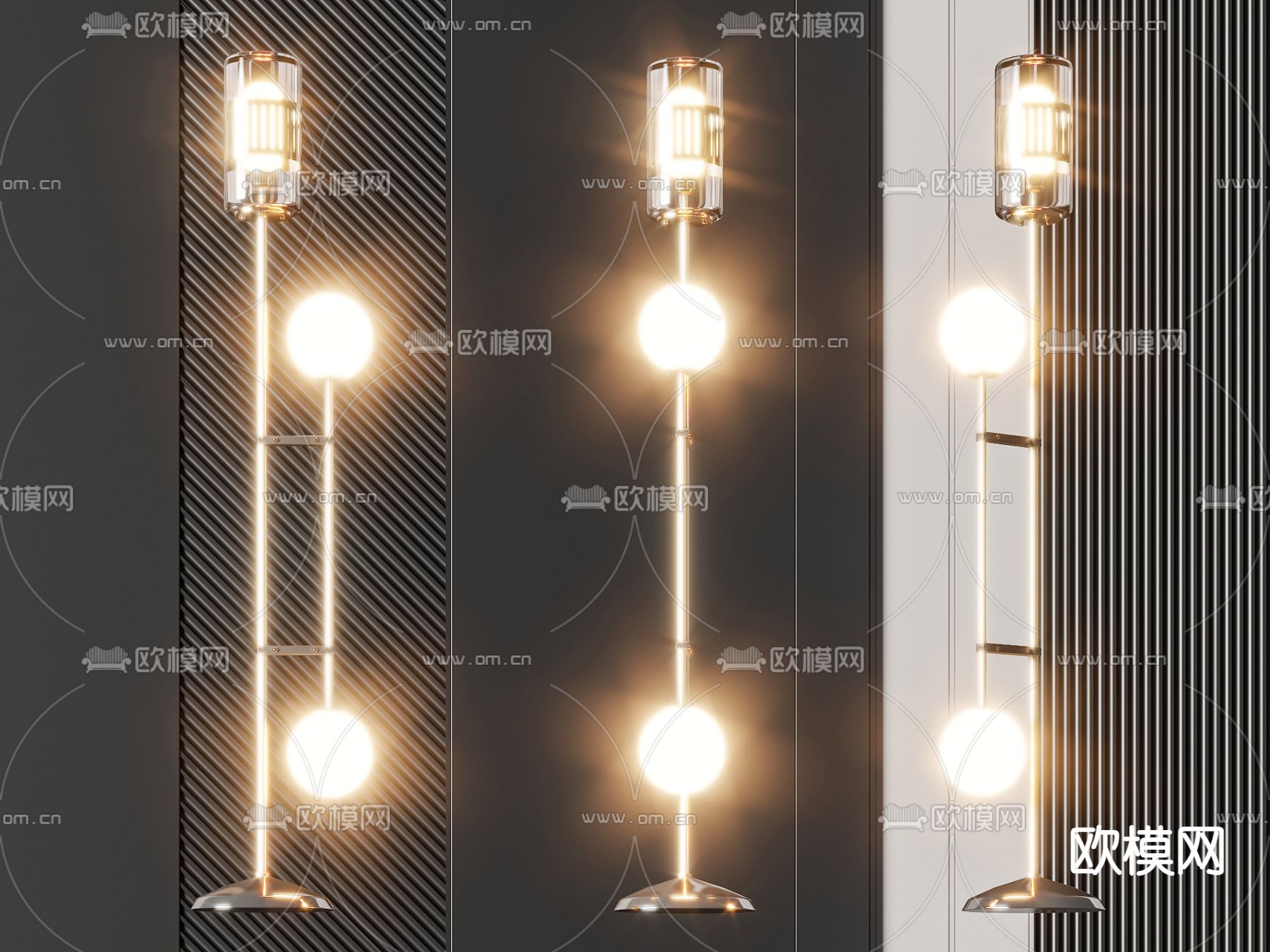 轻奢落地灯3d模型下载