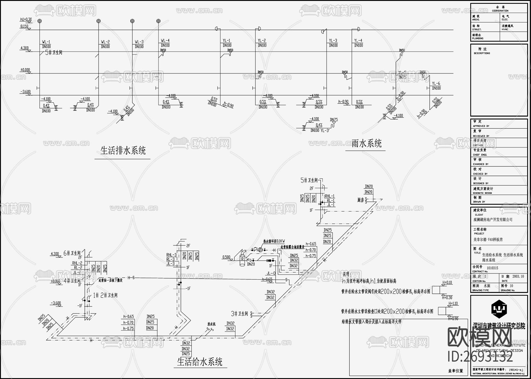 别墅给排水CAD施工图下载（渲染图5）