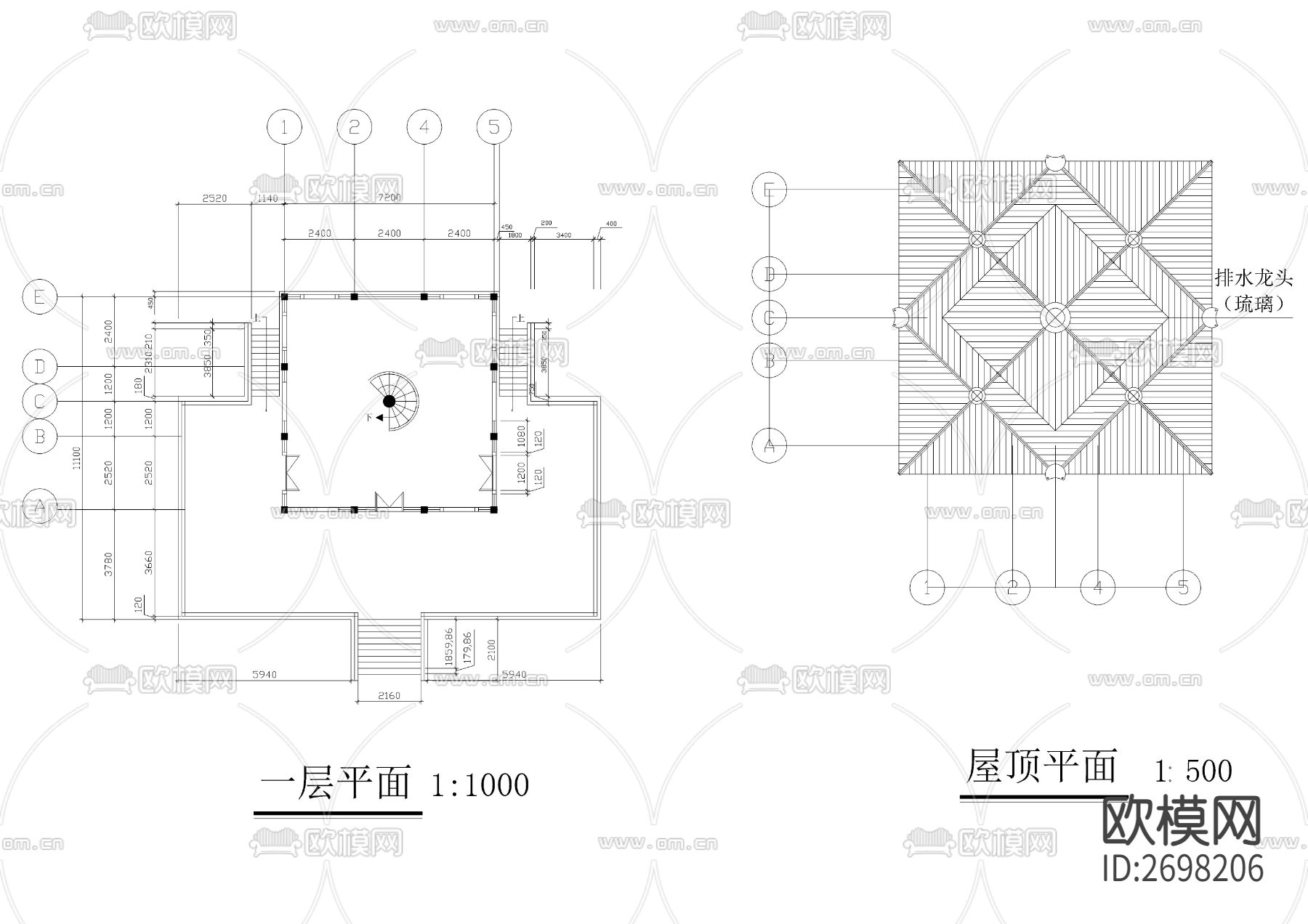 多种园林古建及小品节点大样下载（渲染图3）