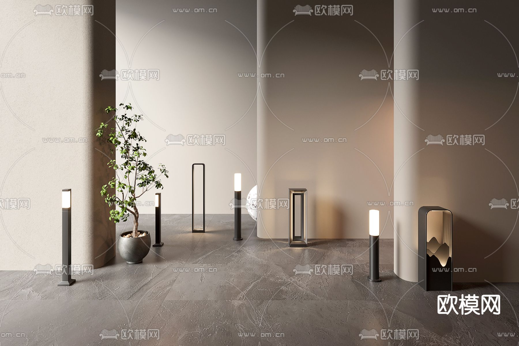 户外灯 草坪灯 庭院灯su模型下载（渲染图1）