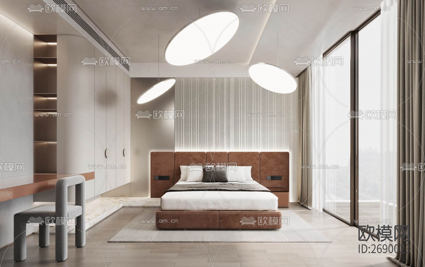 跃层家装样板房豪宅cad平面图下载（渲染图4）