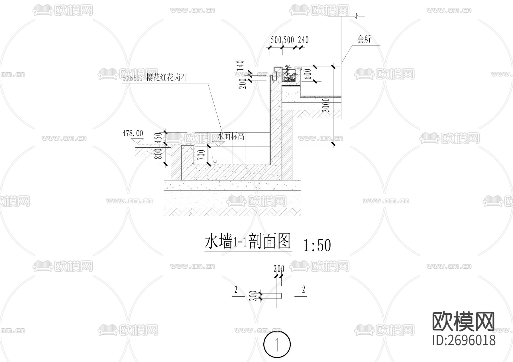 居住小区入口景墙详图cad施工图下载（渲染图4）