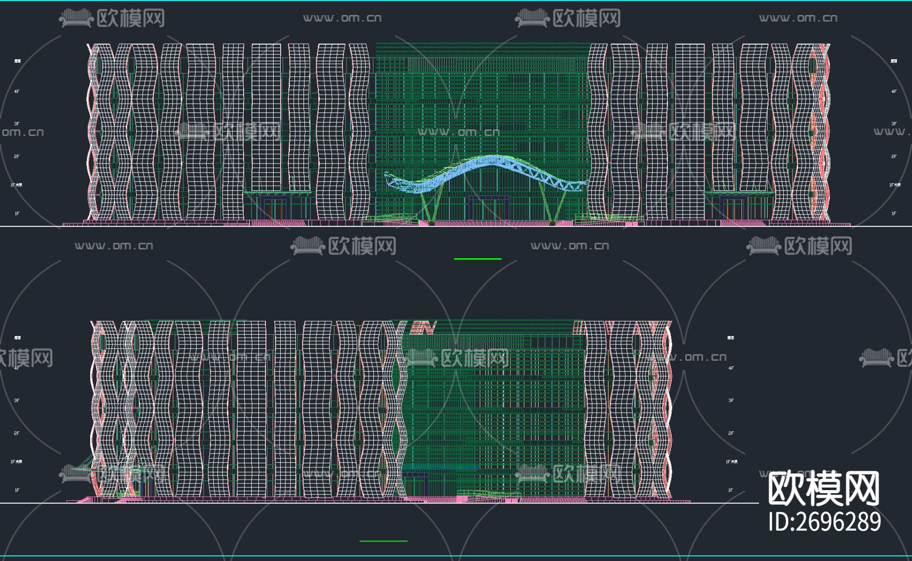 70套图书馆建筑设计CAD施工图下载（渲染图9）