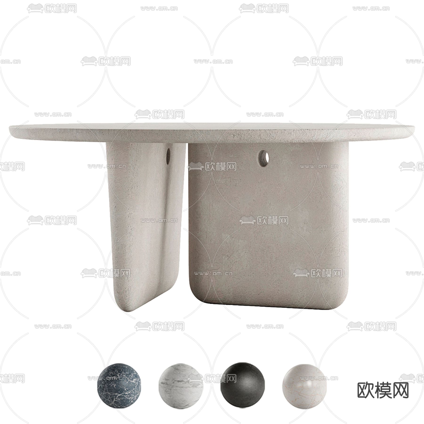 B&B 侘寂风餐桌3d模型下载（渲染图1）