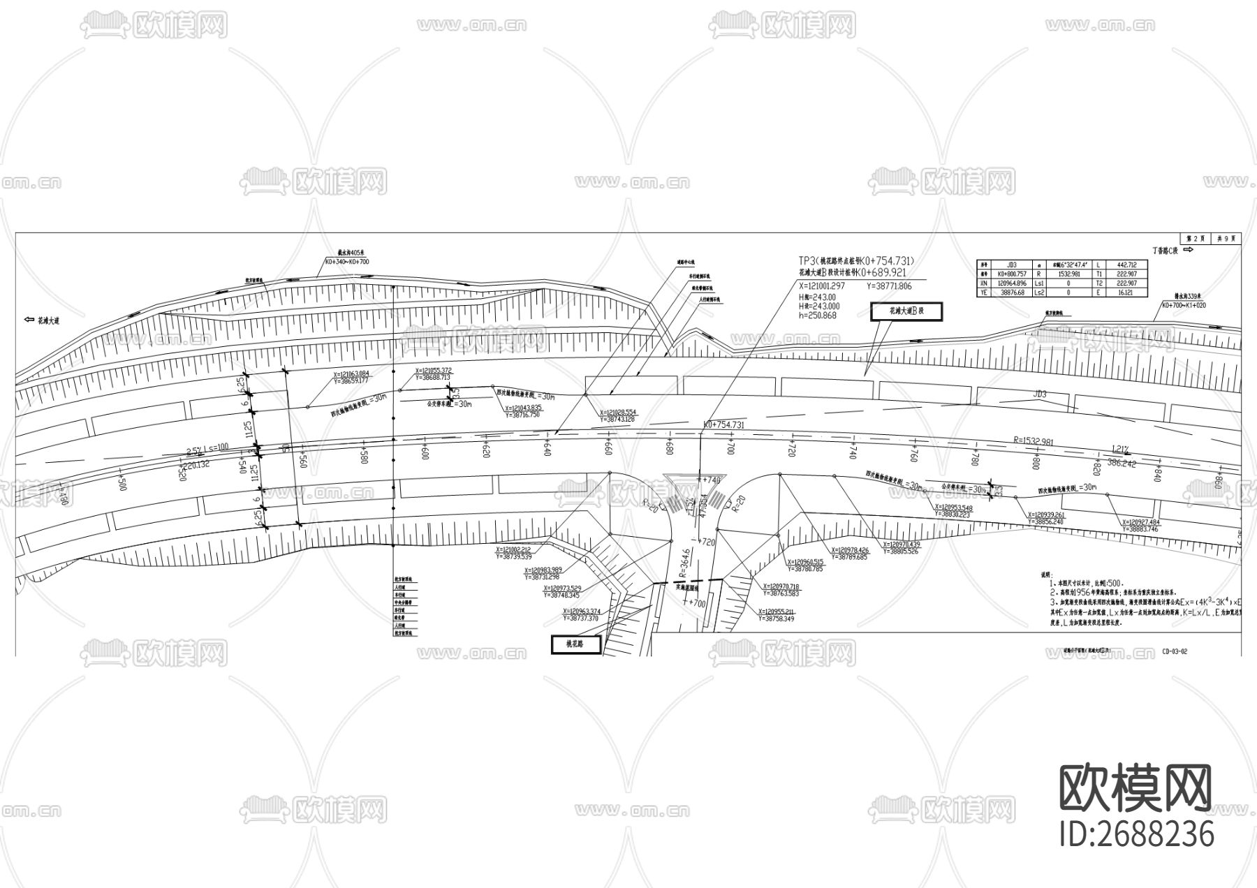 市政道路cad施工图下载（渲染图1）