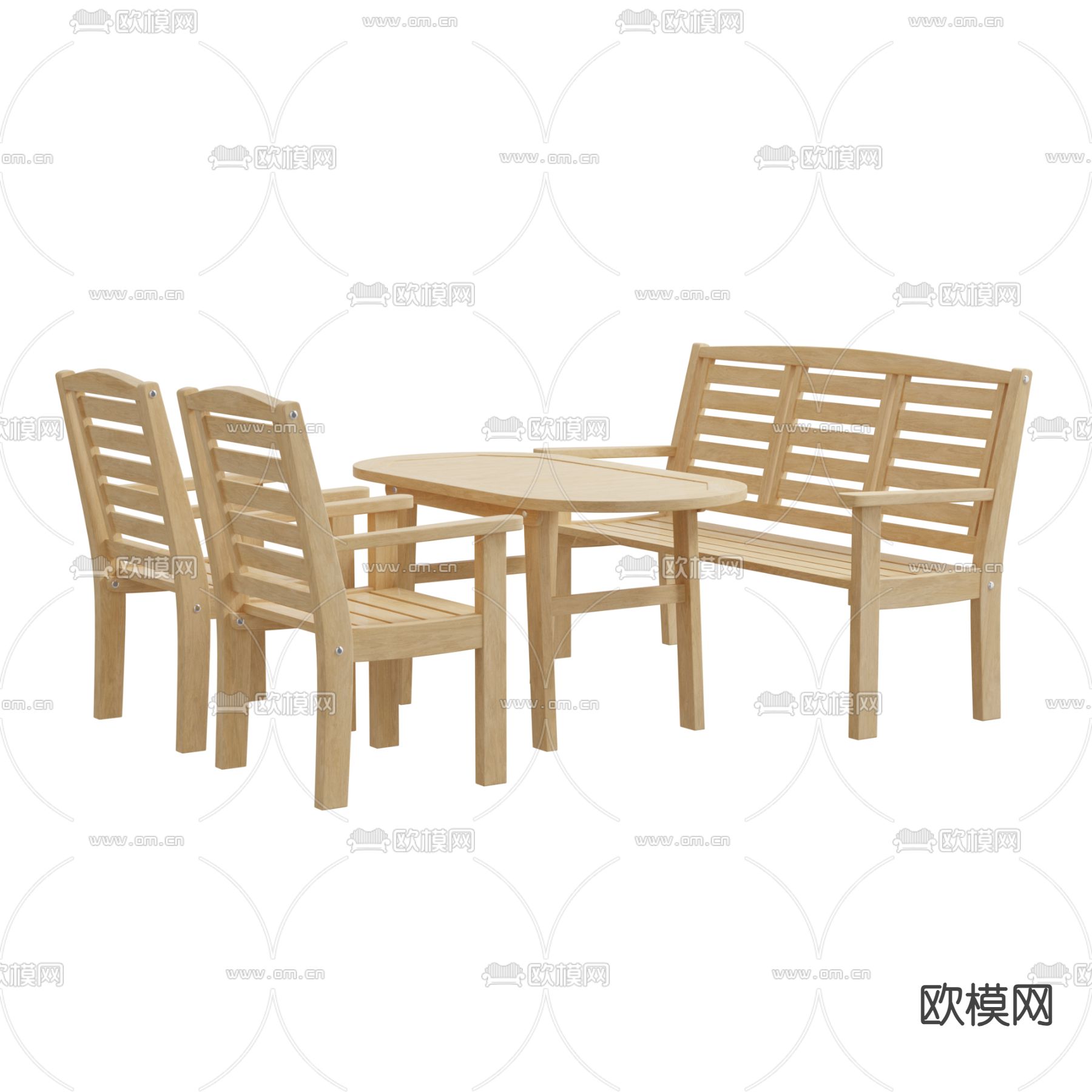 户外桌椅3d模型下载