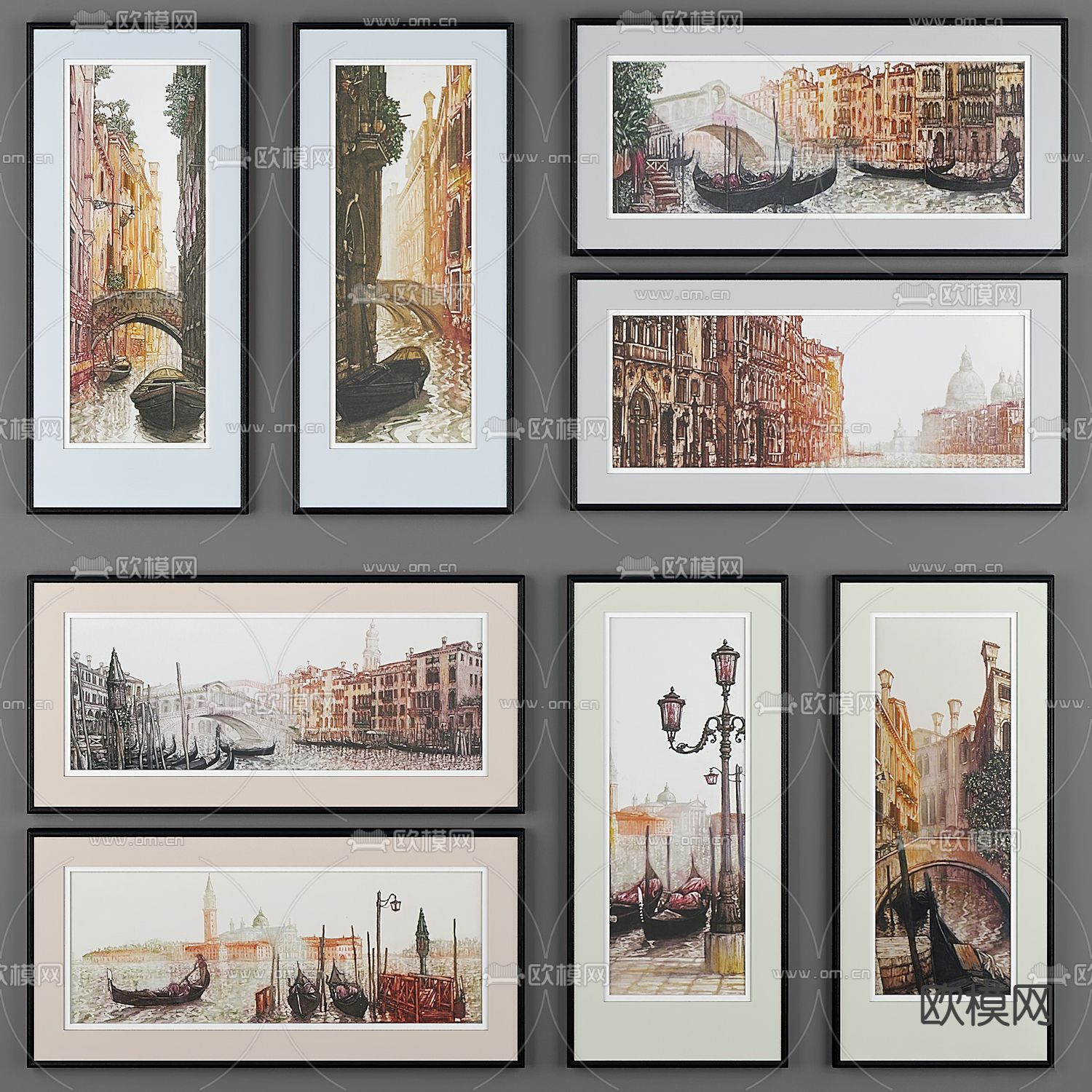 装饰画 建筑画 挂画3d模型下载