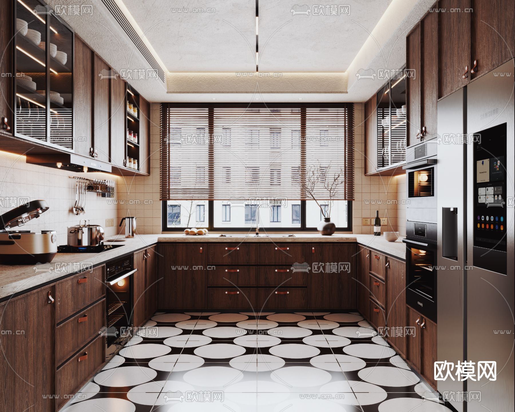 侘寂风厨房su模型下载（渲染图1）