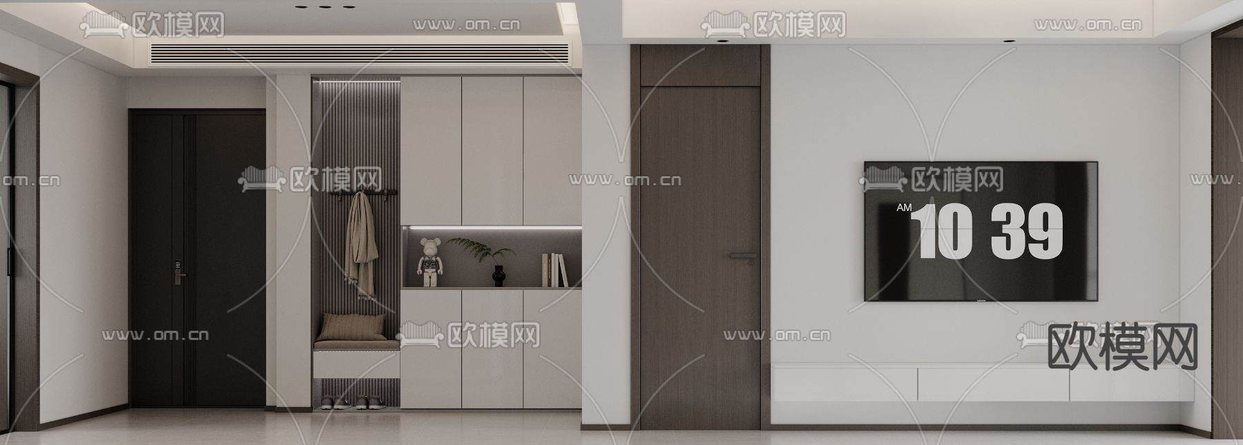 现代客餐厅免费3d模型下载（渲染图2）