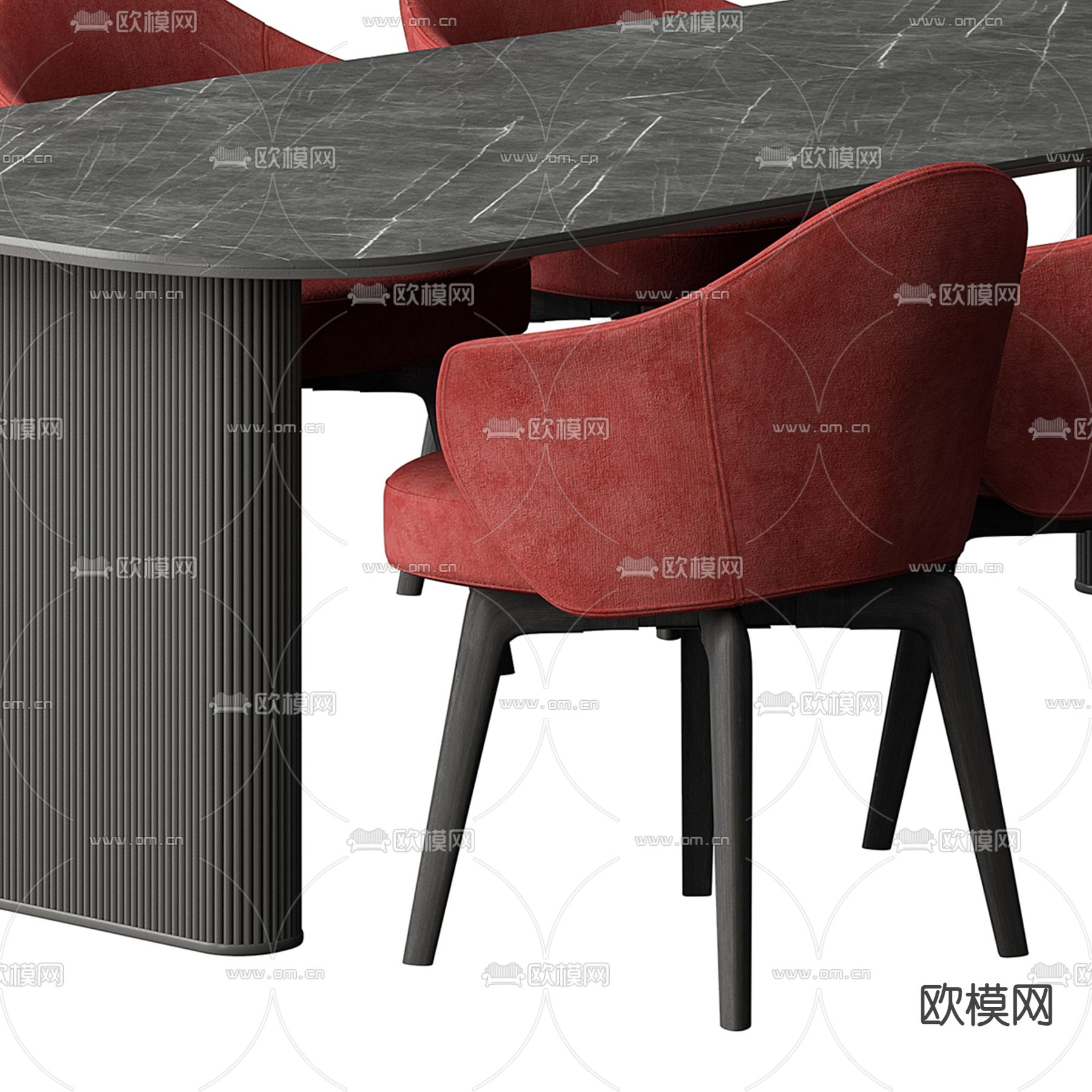 后现代餐桌椅3d模型下载（渲染图5）