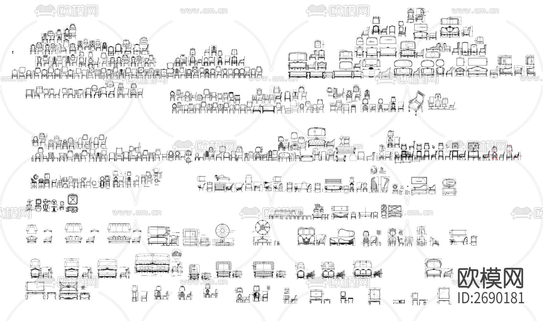 餐椅CAD图库下载（渲染图1）