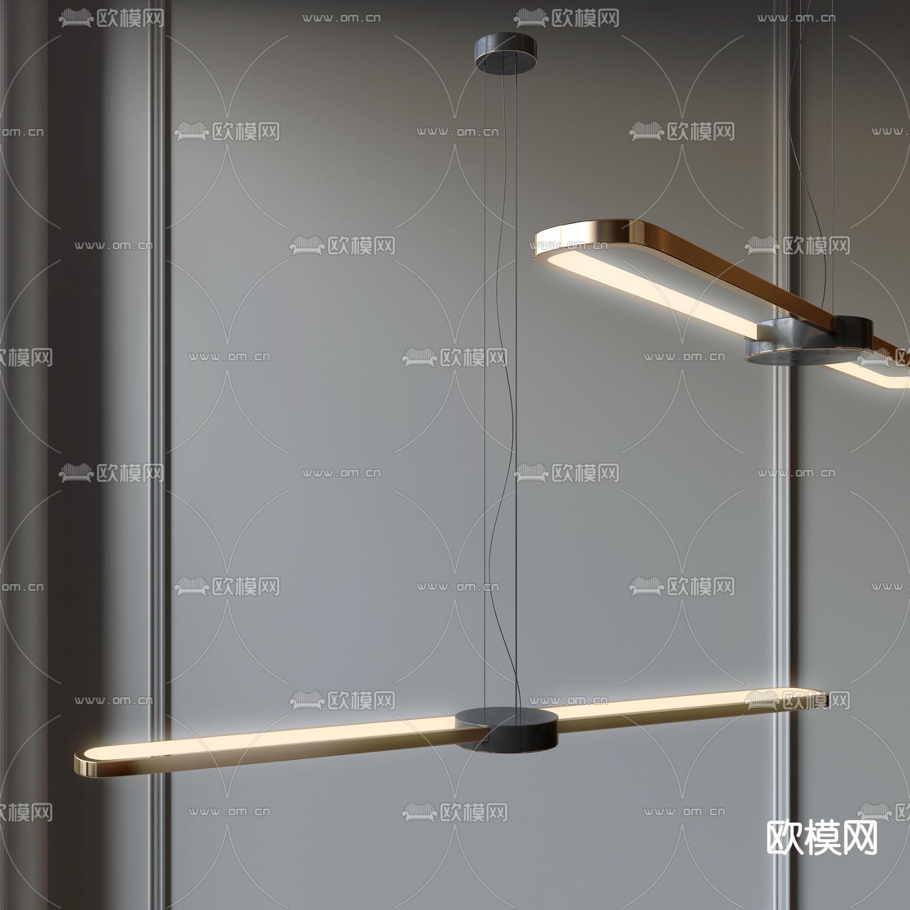 折叠吊灯 办公吊灯3d模型下载