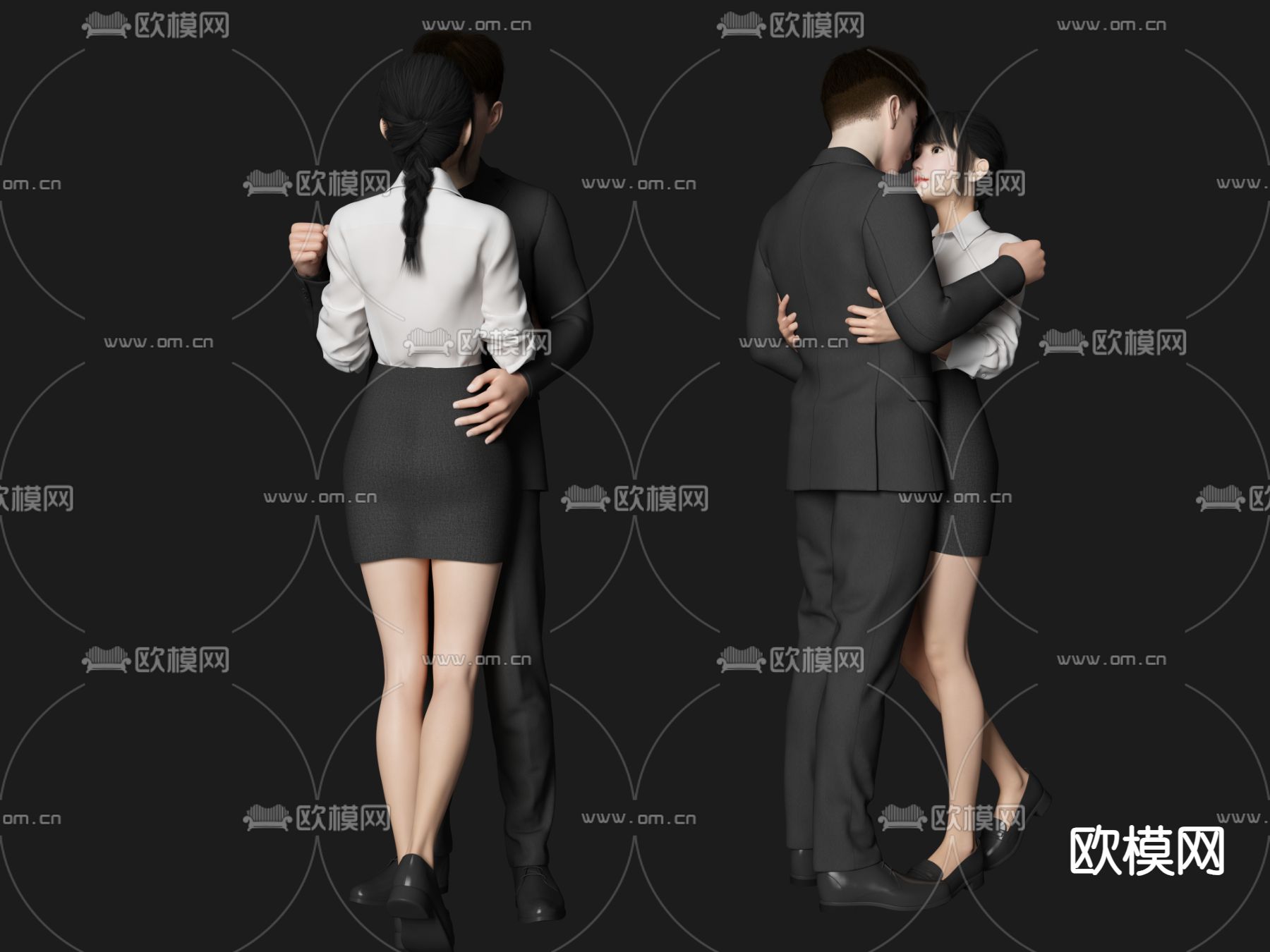 情侣人物3d模型下载