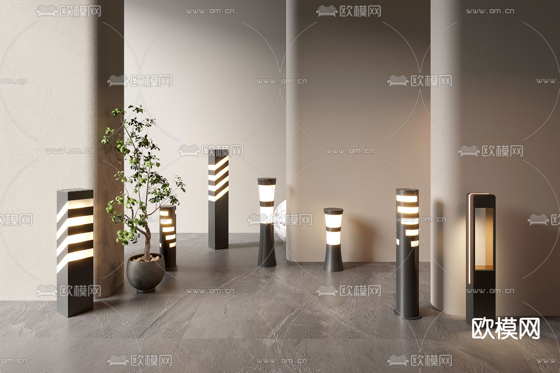 户外灯 草坪灯 庭院灯su模型下载_ID14139012_sketchup模型下载-欧模网
