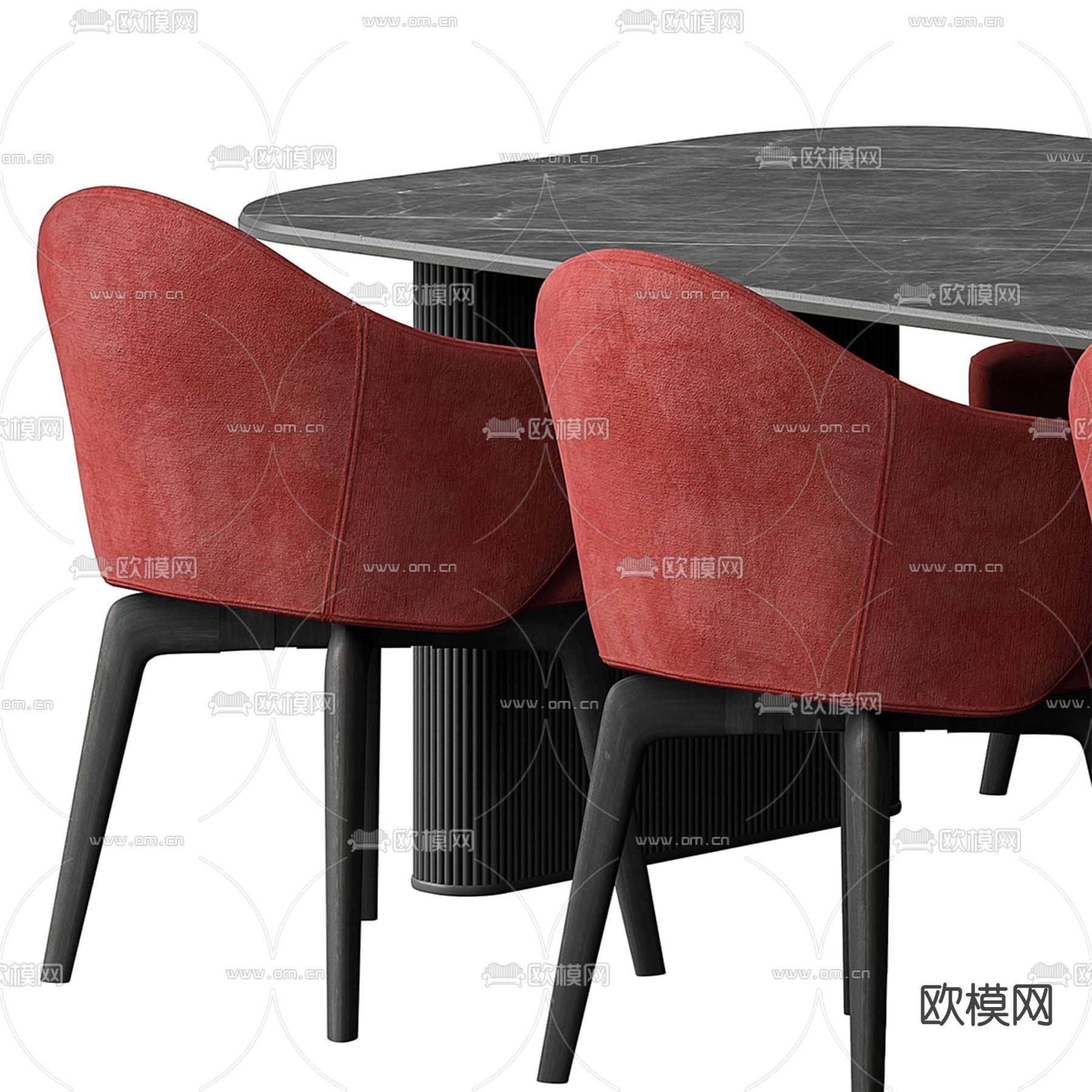 后现代餐桌椅3d模型下载（渲染图4）