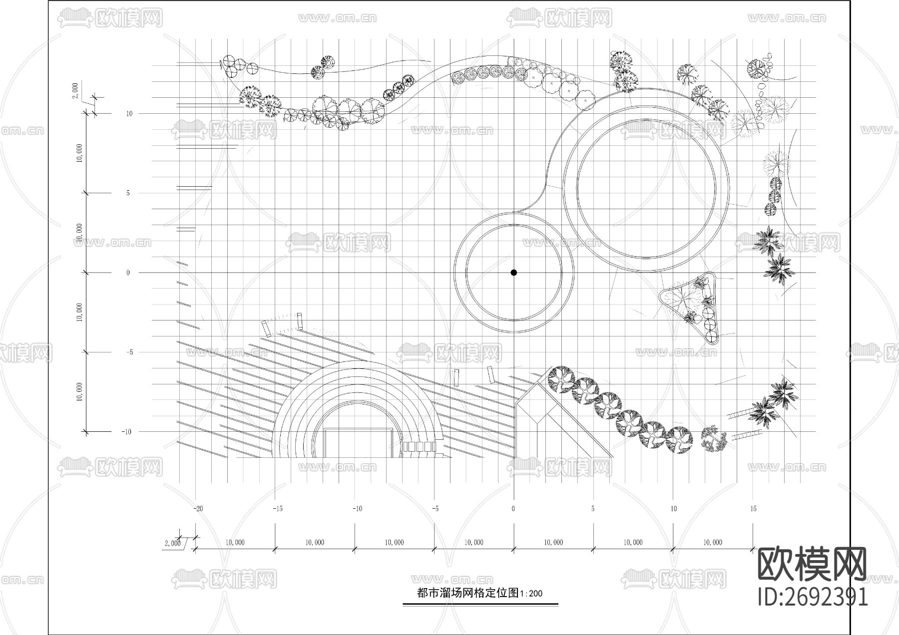 广场景观CAD施工图下载（渲染图2）