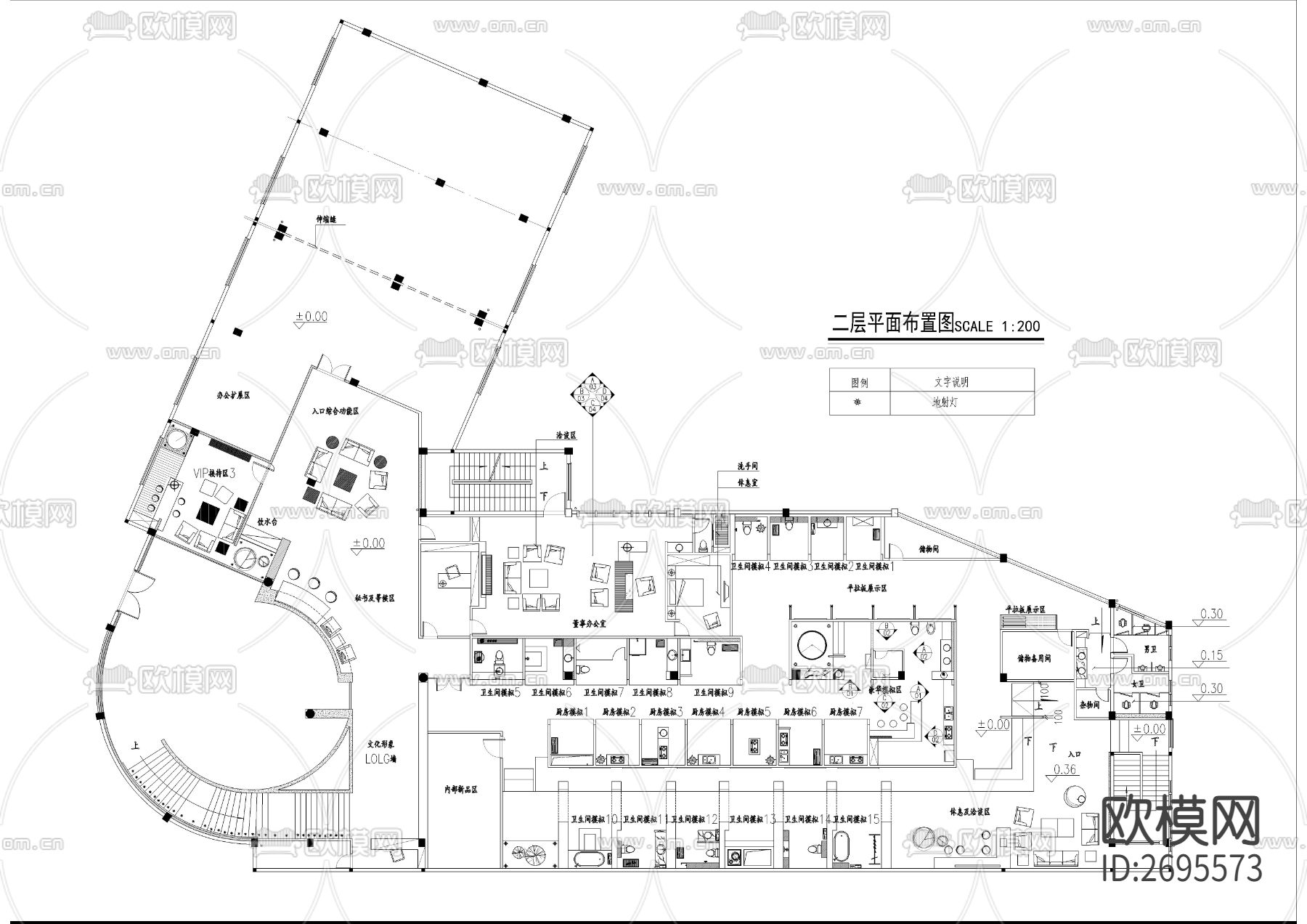 厨房卫生间CAD施工图下载（渲染图1）