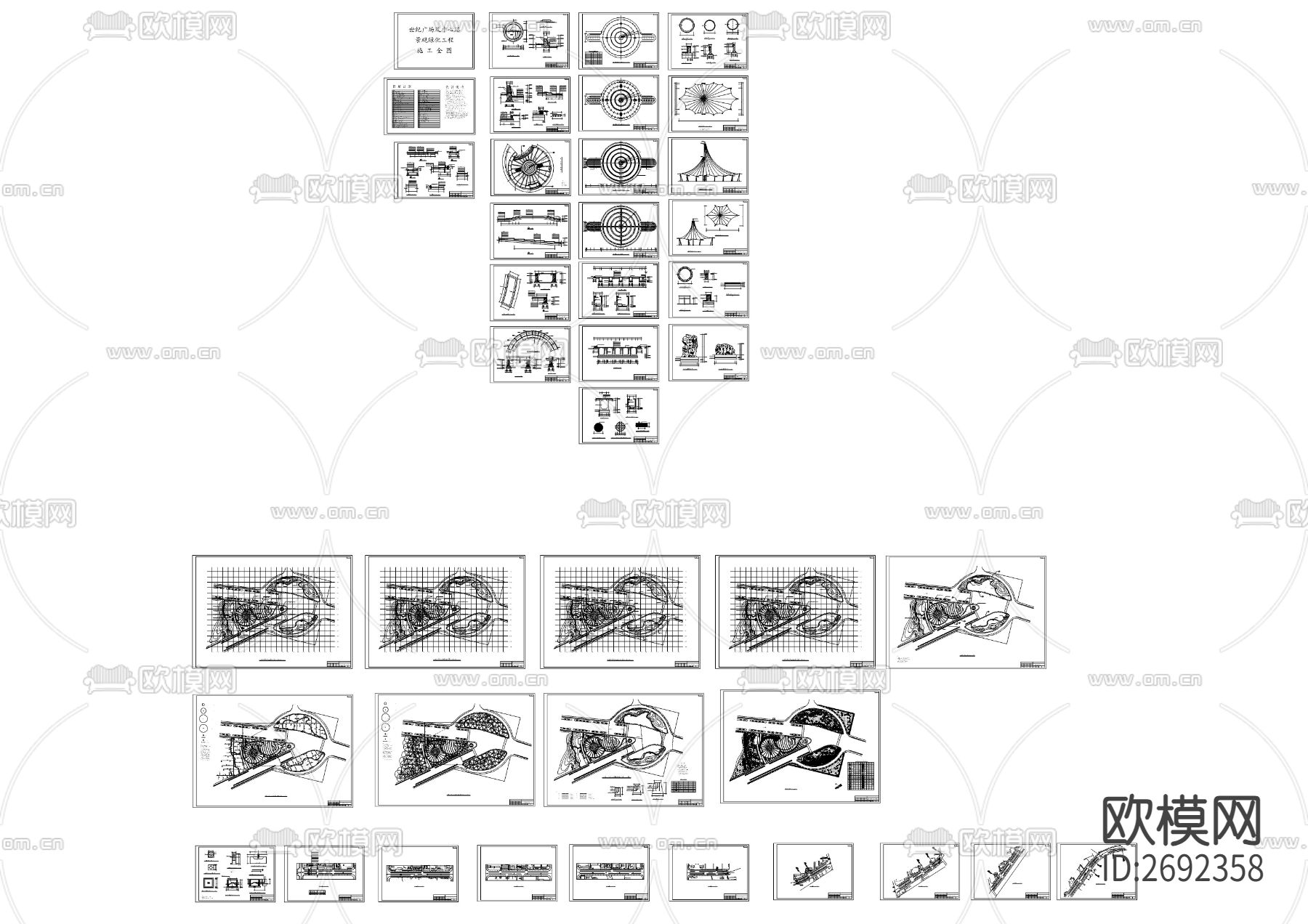 世纪广场及中心路景观CAD施工图下载（渲染图8）
