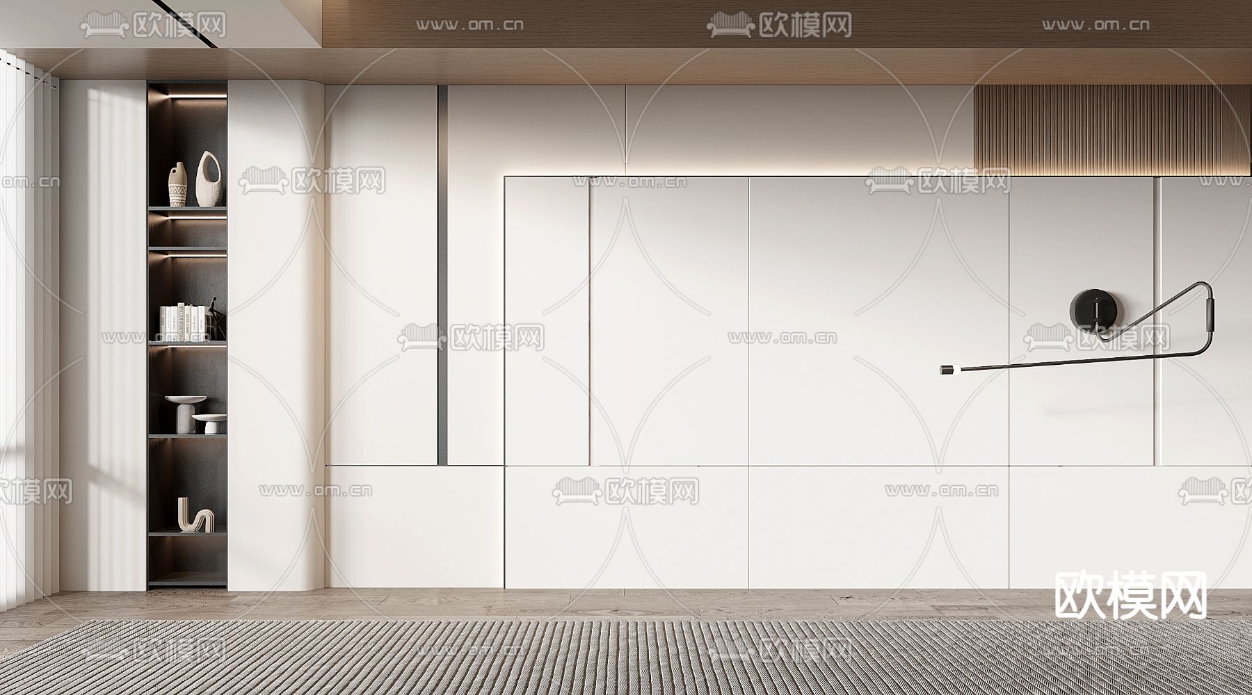 沙发背景墙3d模型下载