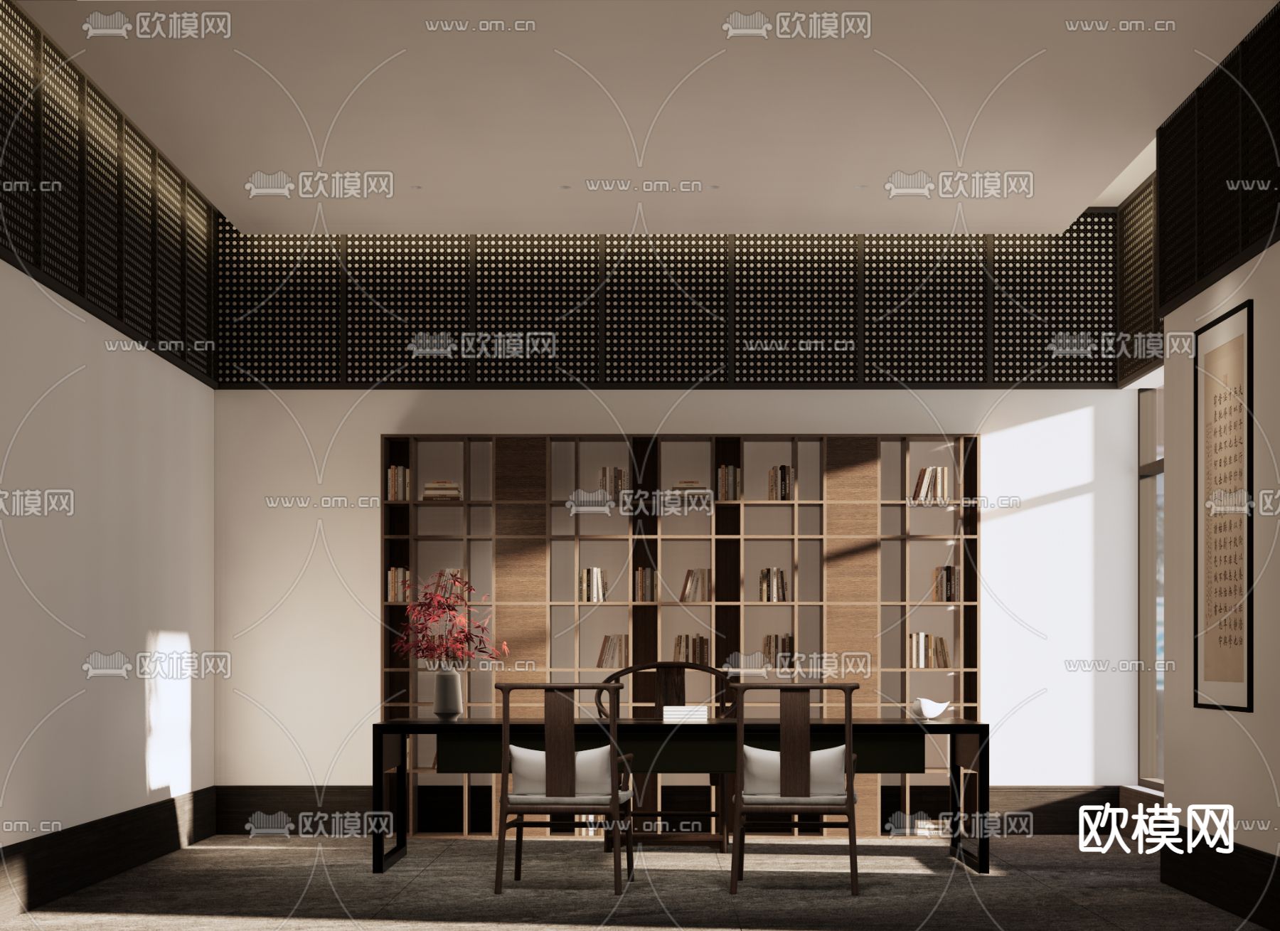 经理办公室su模型下载（渲染图3）