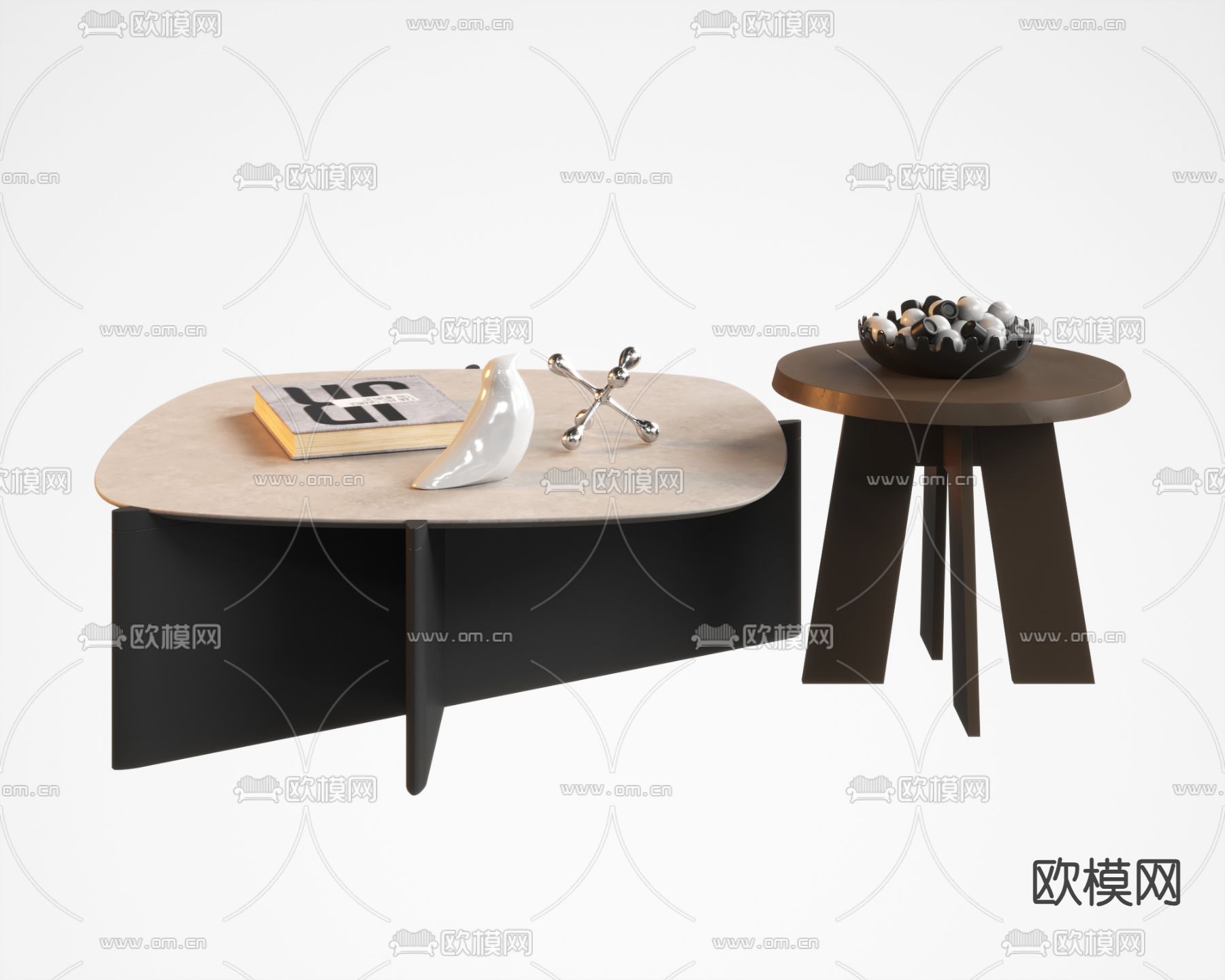 子母茶几3d模型下载