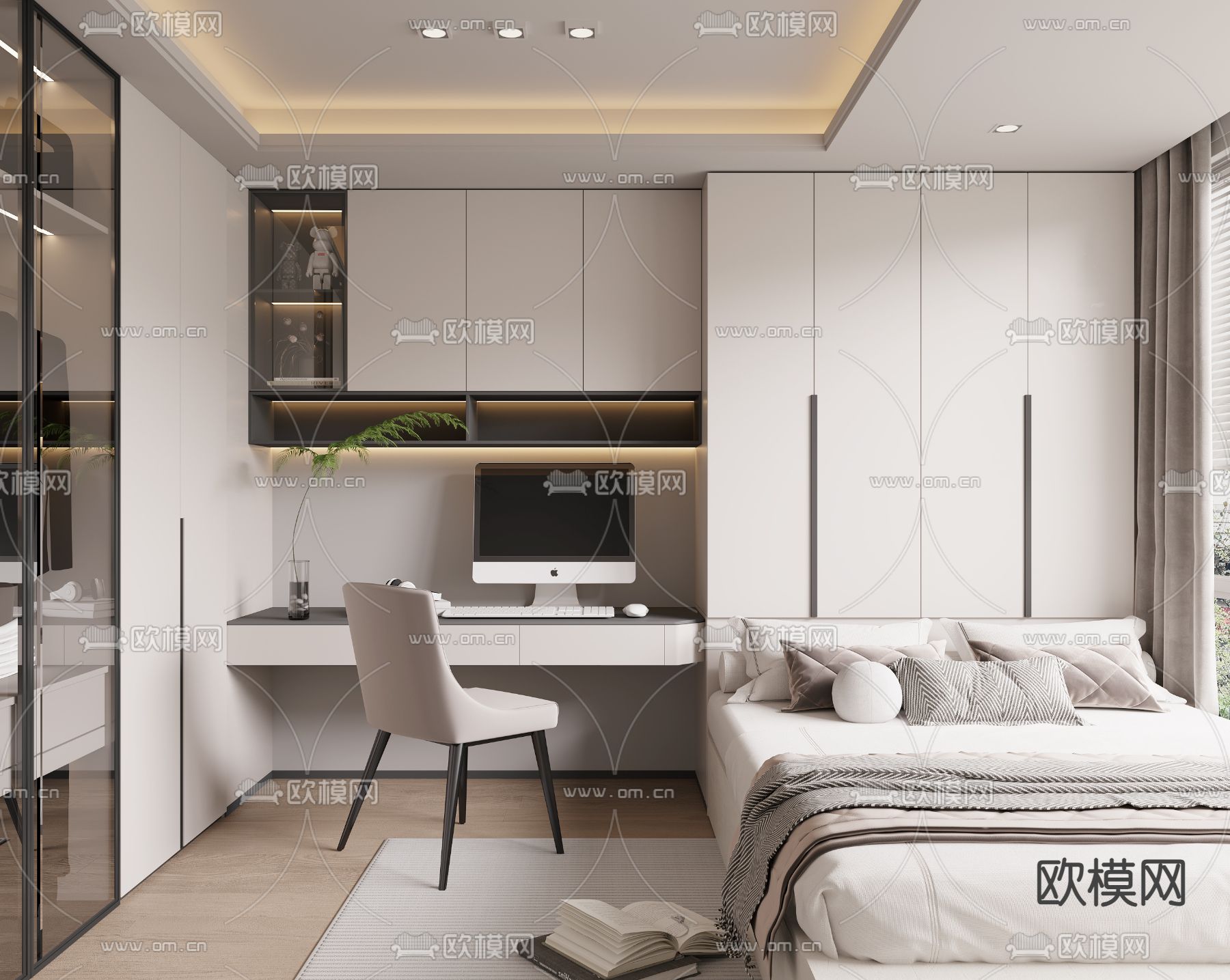 榻榻米卧室3d模型下载