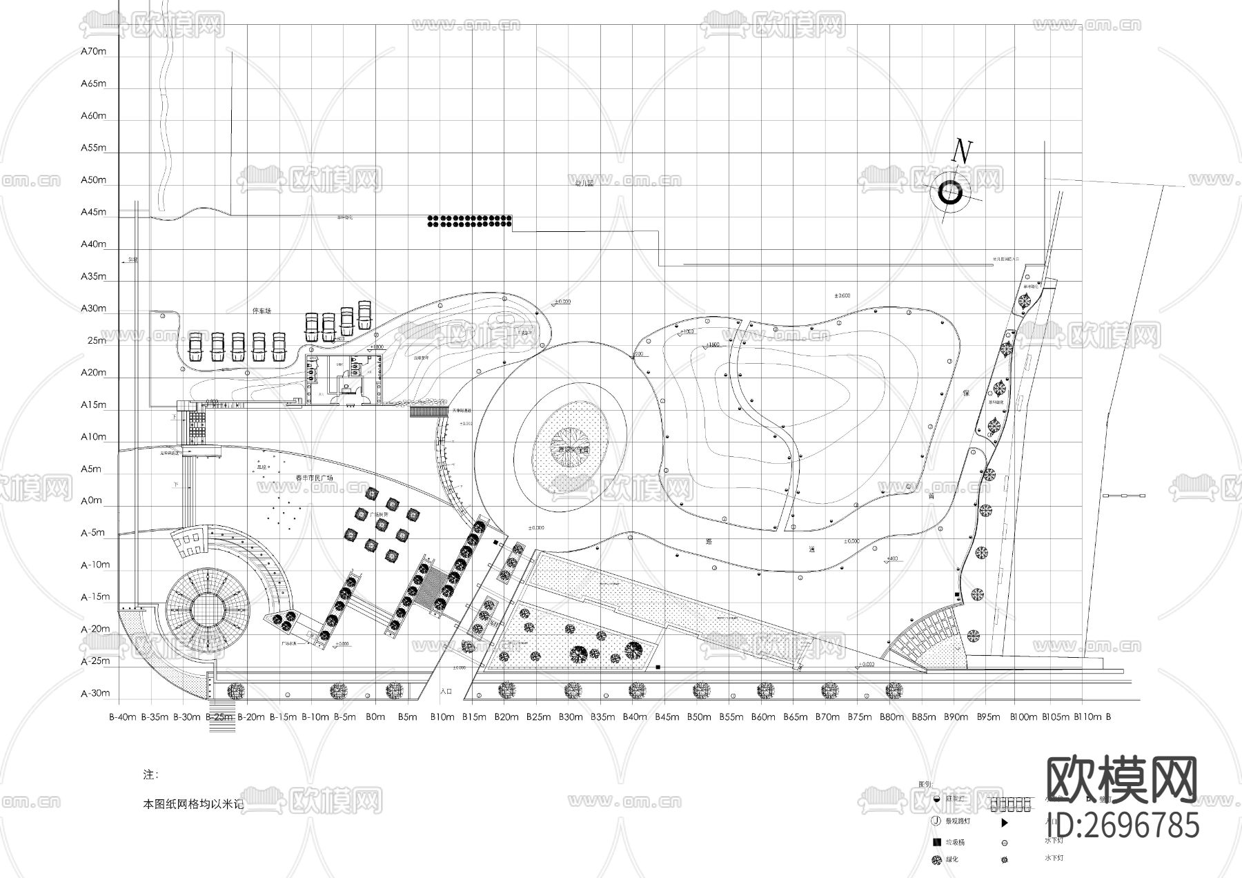 广场景观各平面cad施工图下载（渲染图4）