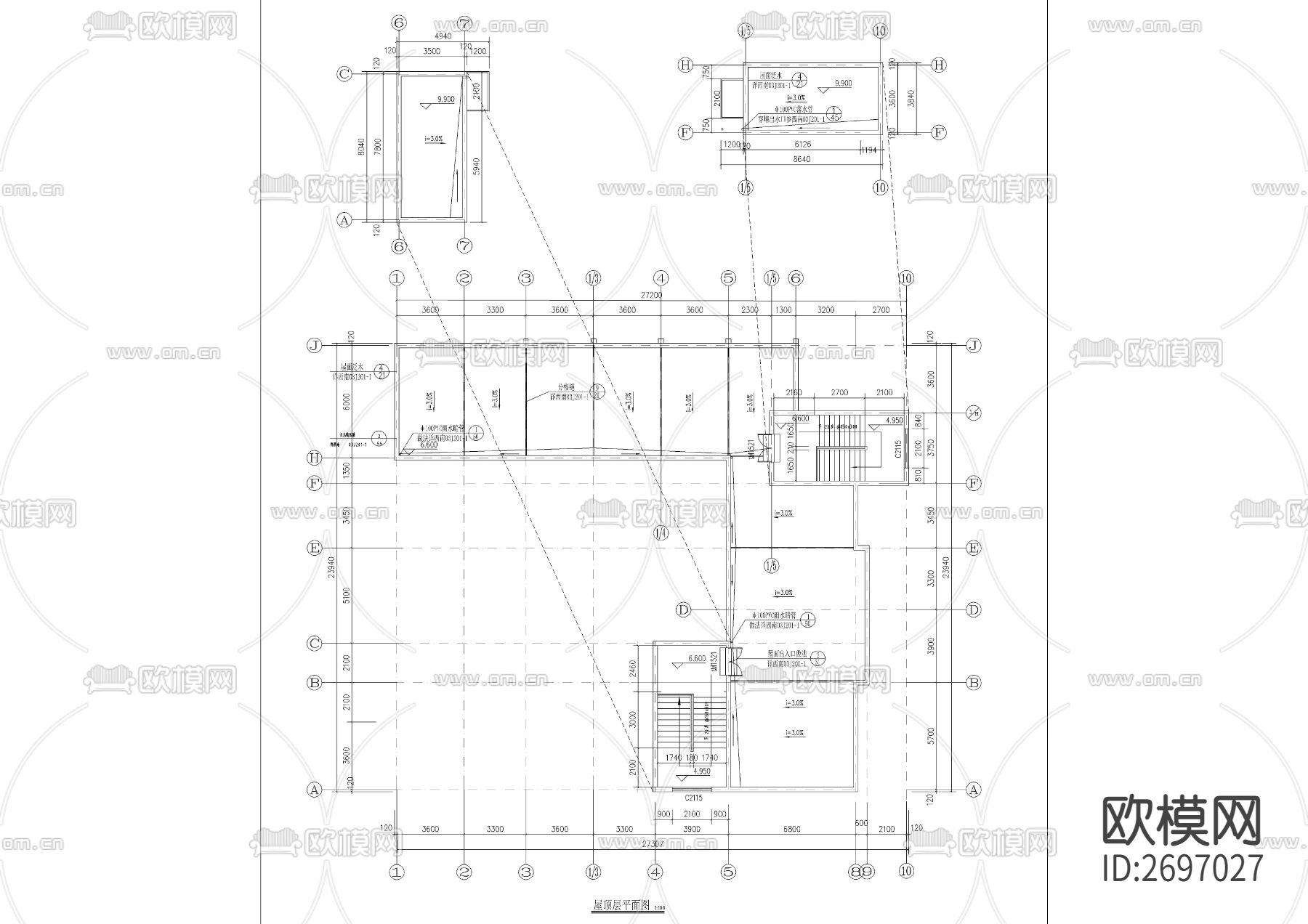 卫生院建筑cad施工图下载（渲染图4）