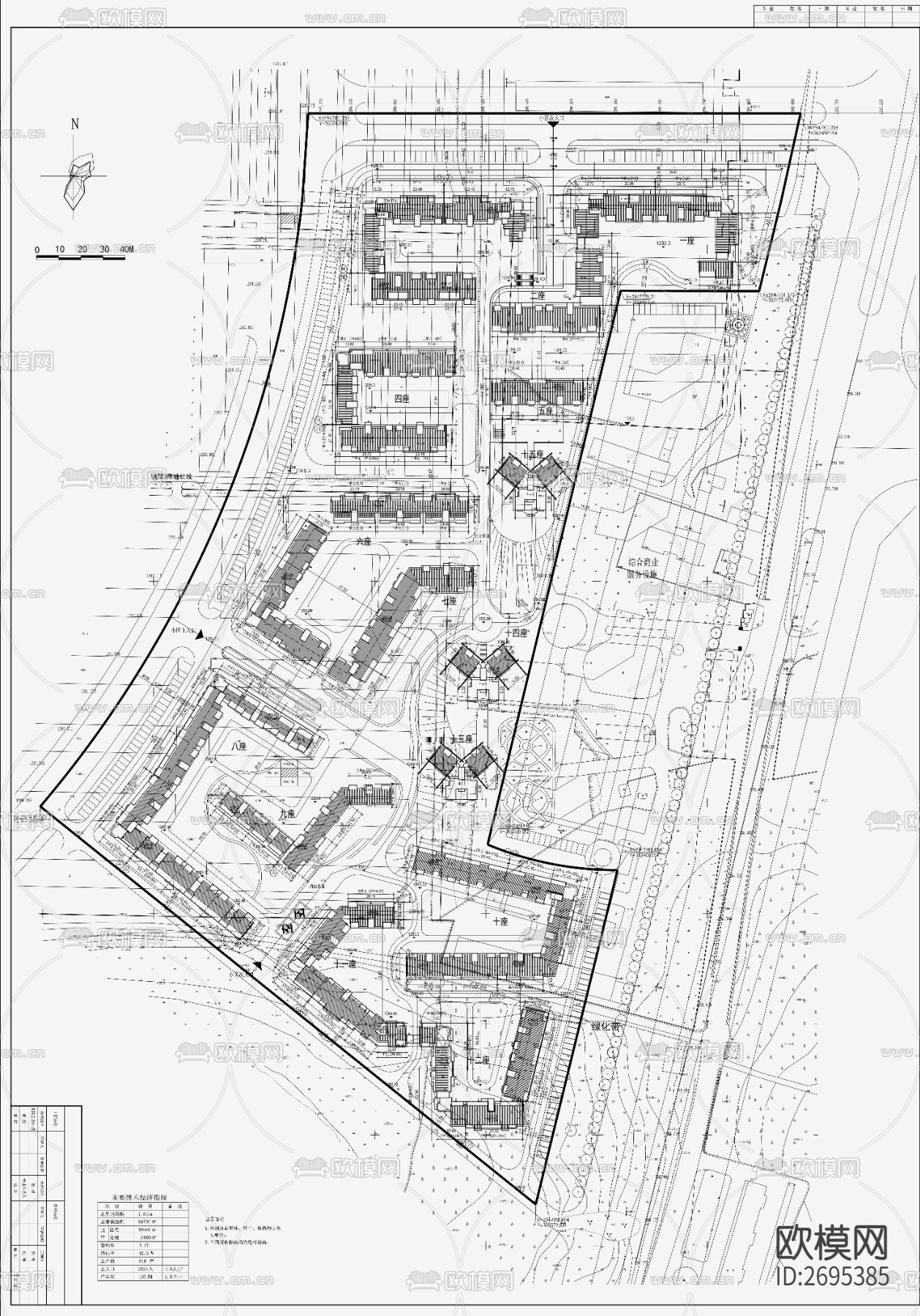 小区规划景观CAD施工图下载（渲染图5）