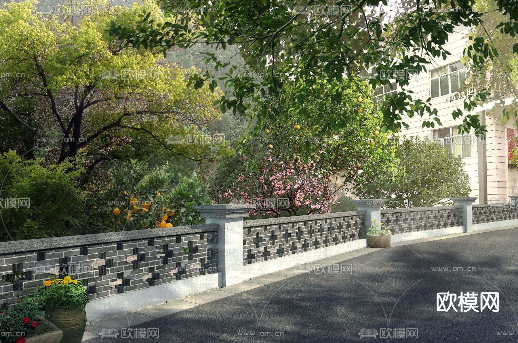 新中式桥梁psd下载