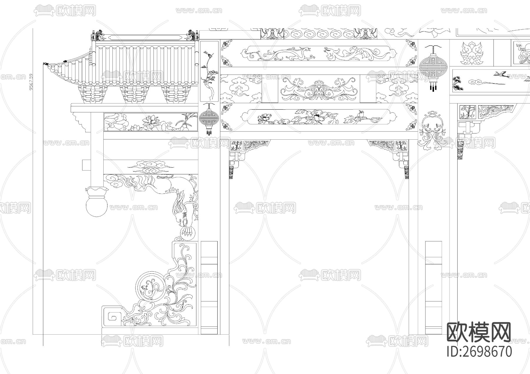 石牌坊精细节点大样下载（渲染图2）
