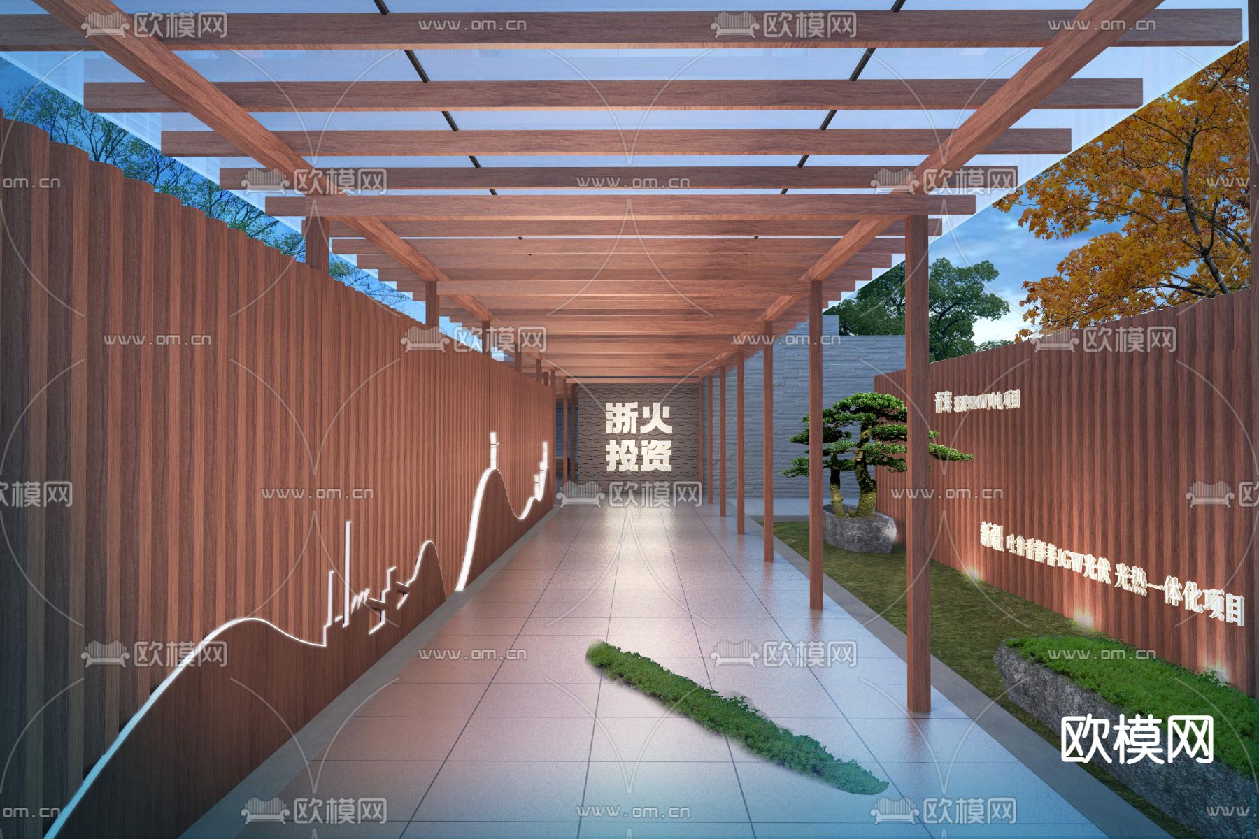 长廊 廊架psd下载