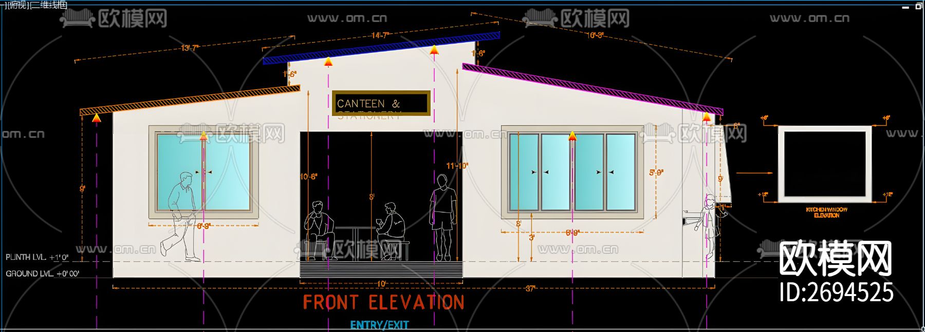 活动板房cad施工图下载（渲染图5）