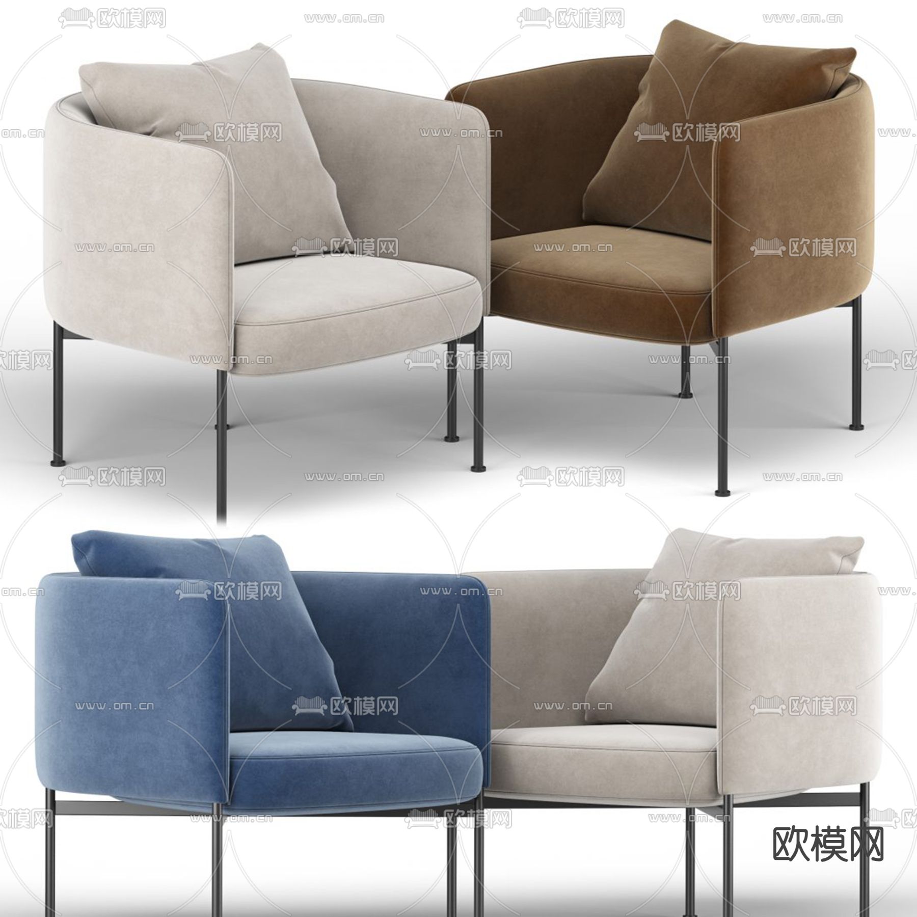 Cassina 椅子 休闲椅3d模型下载（渲染图1）