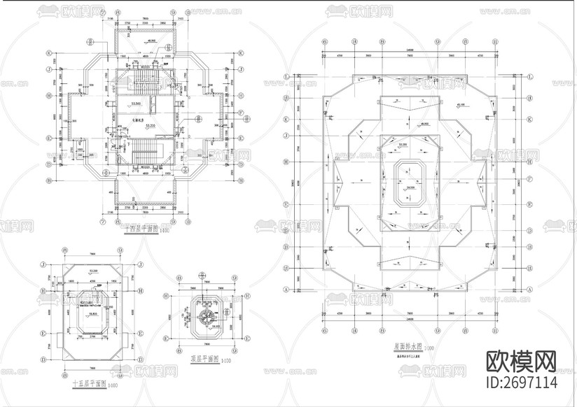 總工會綜合樓建筑cad施工圖下載(渲染圖7)