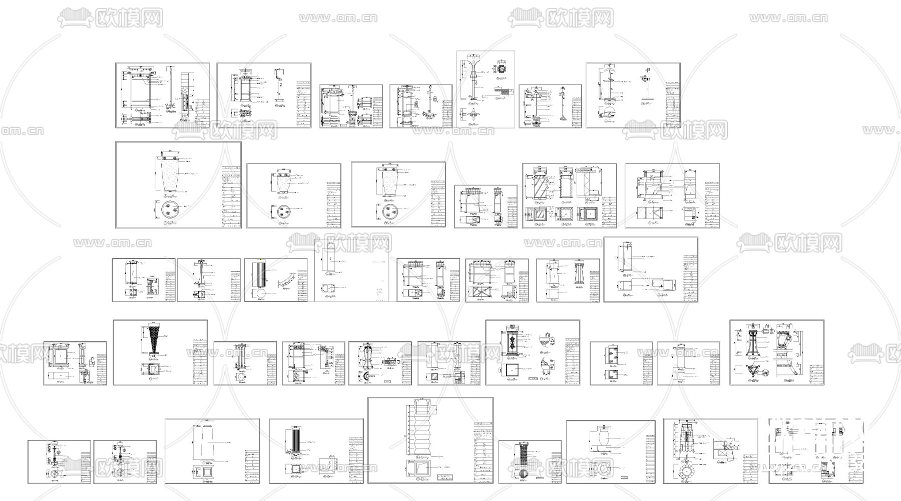 花台挂衣架节点大样下载（渲染图1）