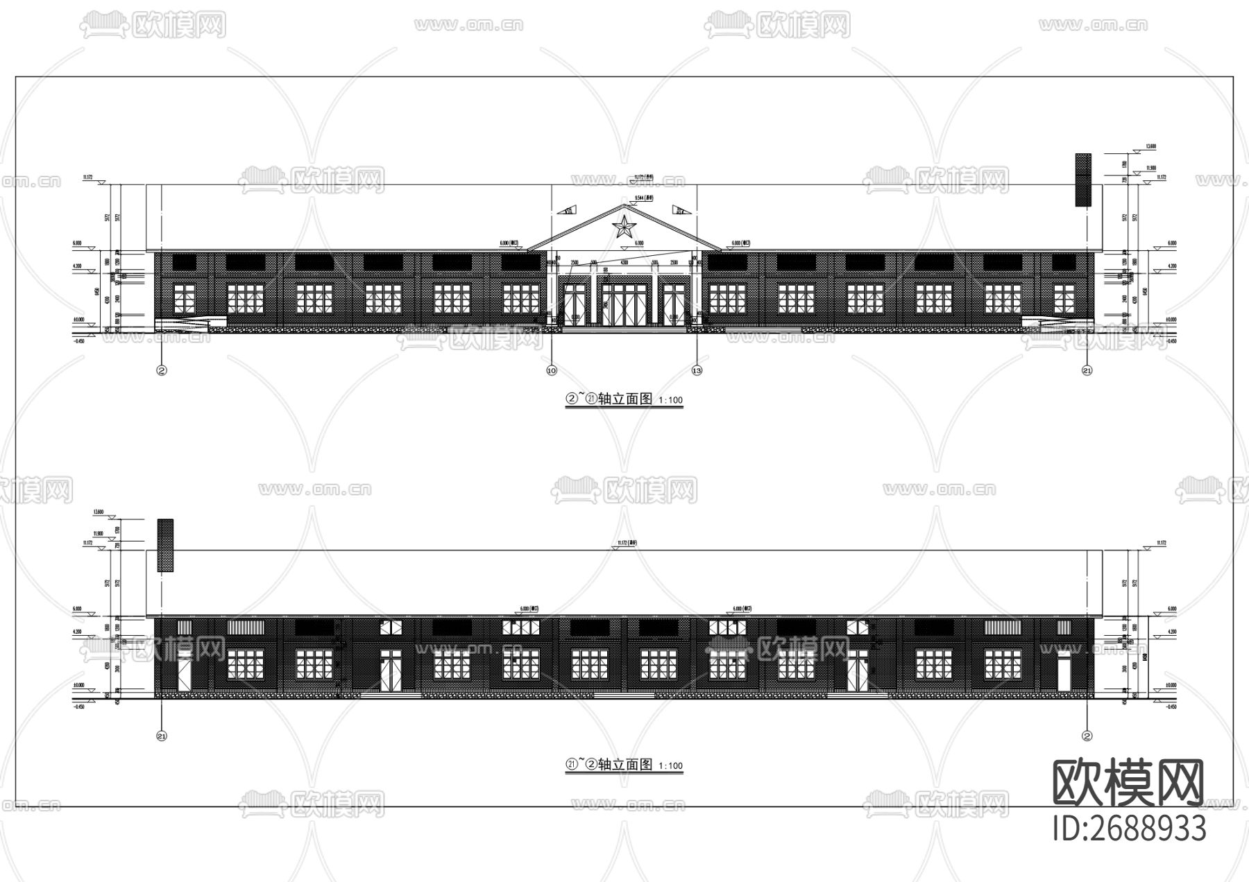 小区建筑cad施工图下载（渲染图4）