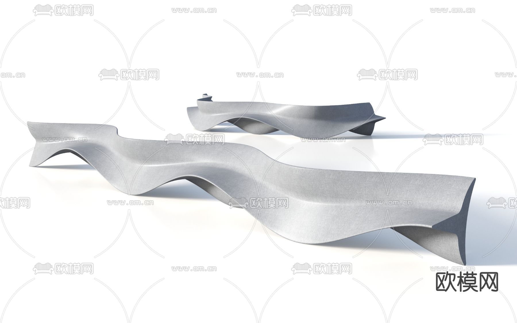 现代景观长椅su模型下载（渲染图1）