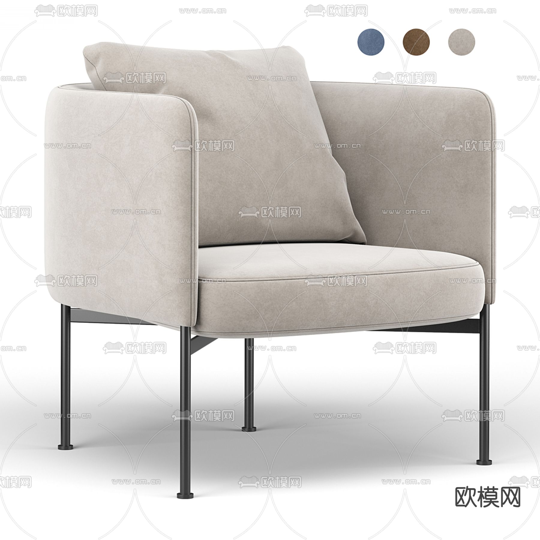 Cassina 椅子 休闲椅3d模型下载（渲染图2）