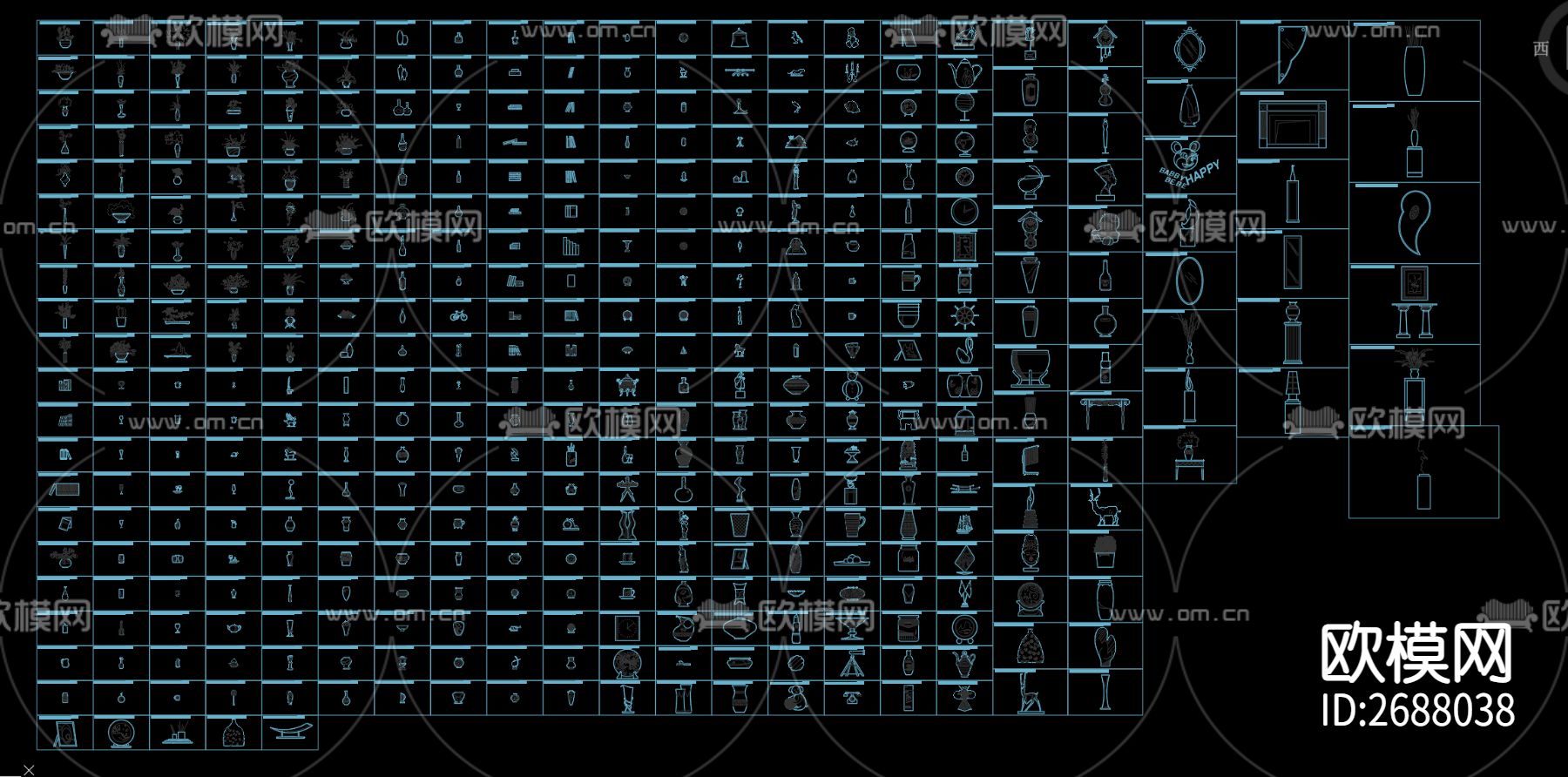 艺术品cad图库下载（渲染图1）