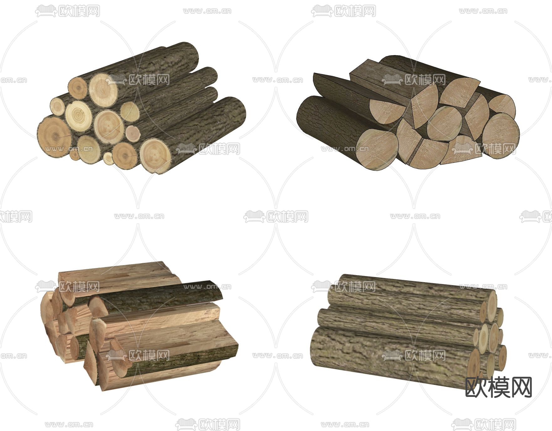 木材 木柴 木柴堆su模型下载（渲染图2）