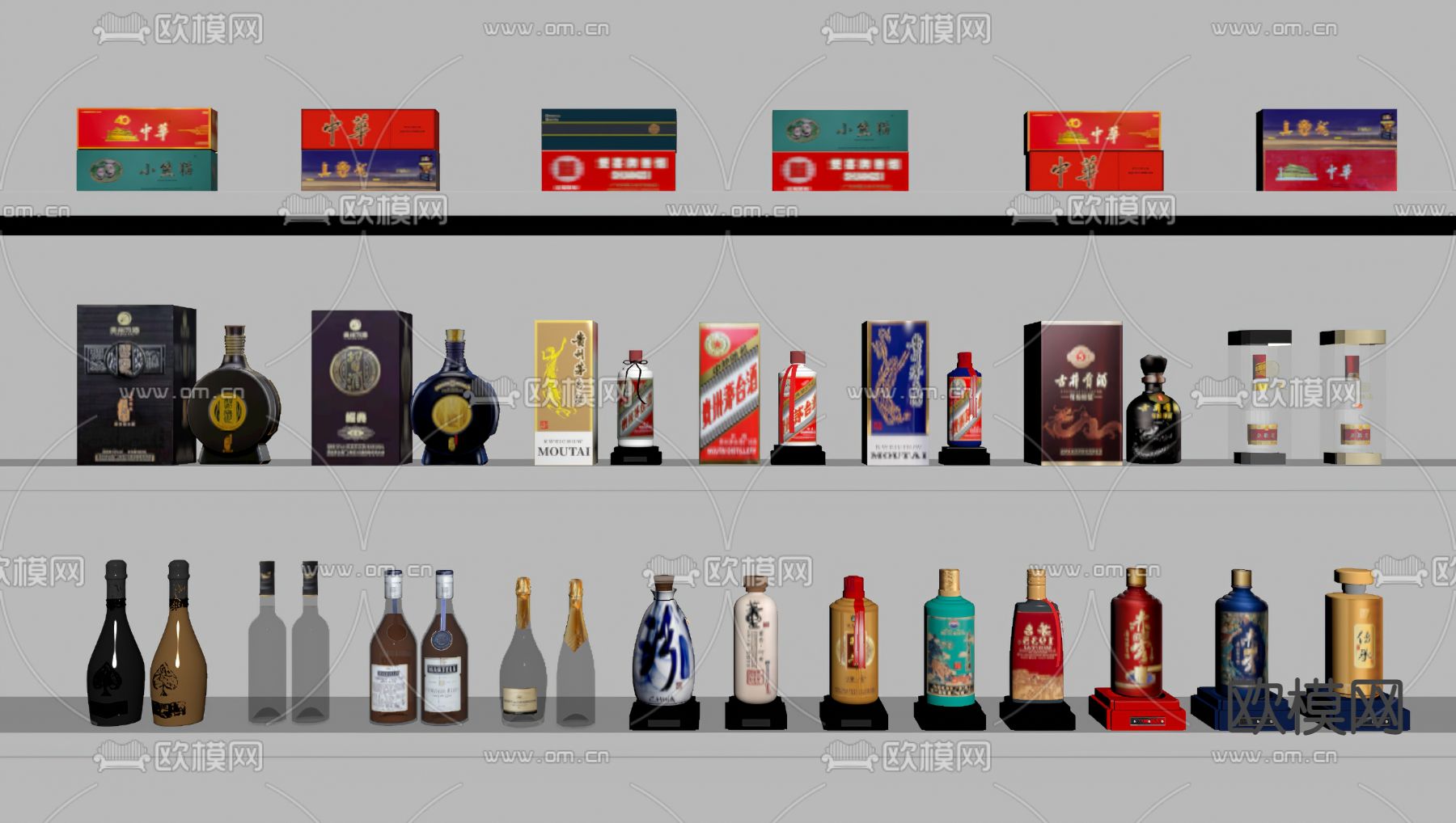 现代烟酒su模型下载（渲染图2）