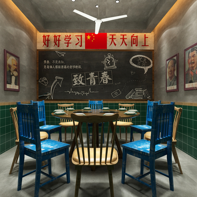  中式火锅店su模型 