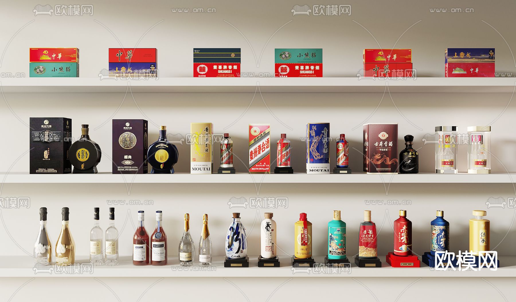 现代烟酒su模型下载（渲染图1）
