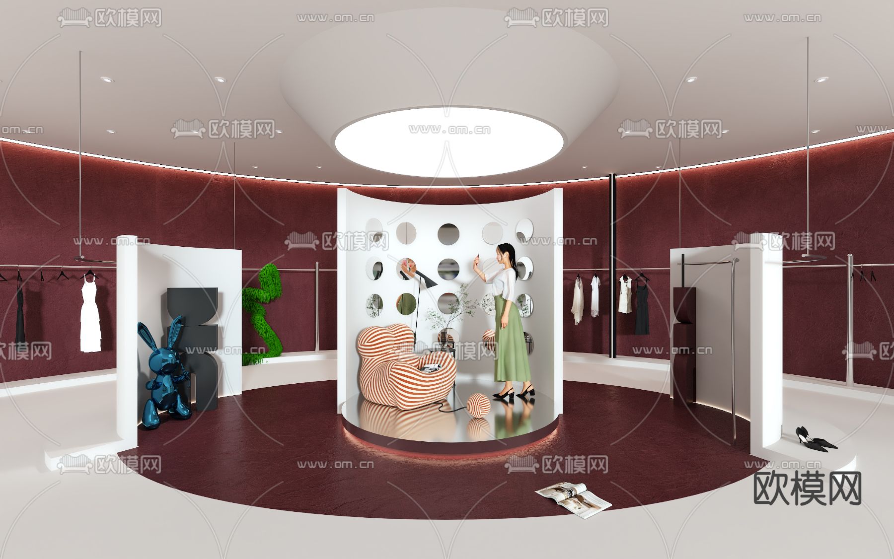 网红服装店su模型下载_ID14141367_sketchup模型下载-欧模网