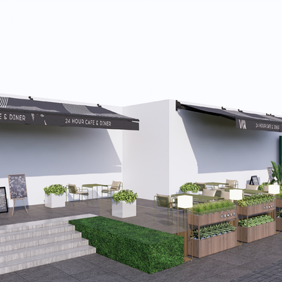  现代商业外摆su模型 