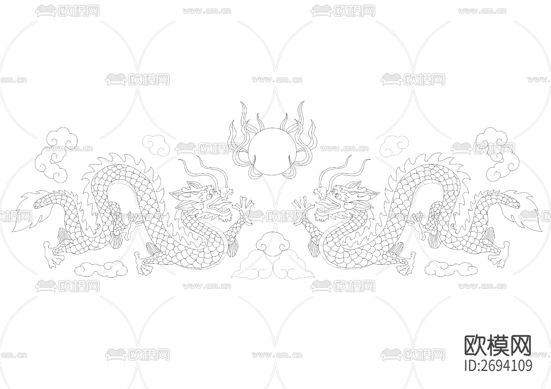 CAD矢量龙图节点大样下载（渲染图4）