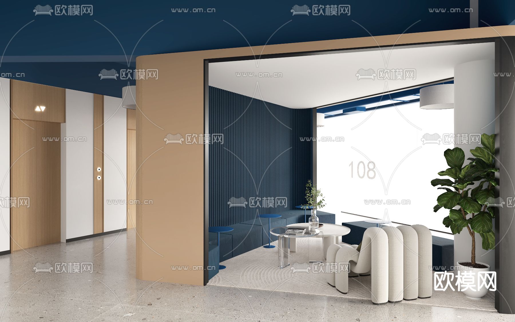 办公室休息区 洽谈区3d模型下载