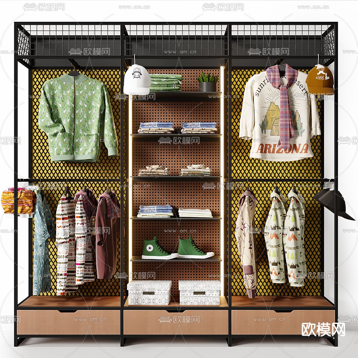 儿童服饰 鞋子 帽子3d模型下载（渲染图1）