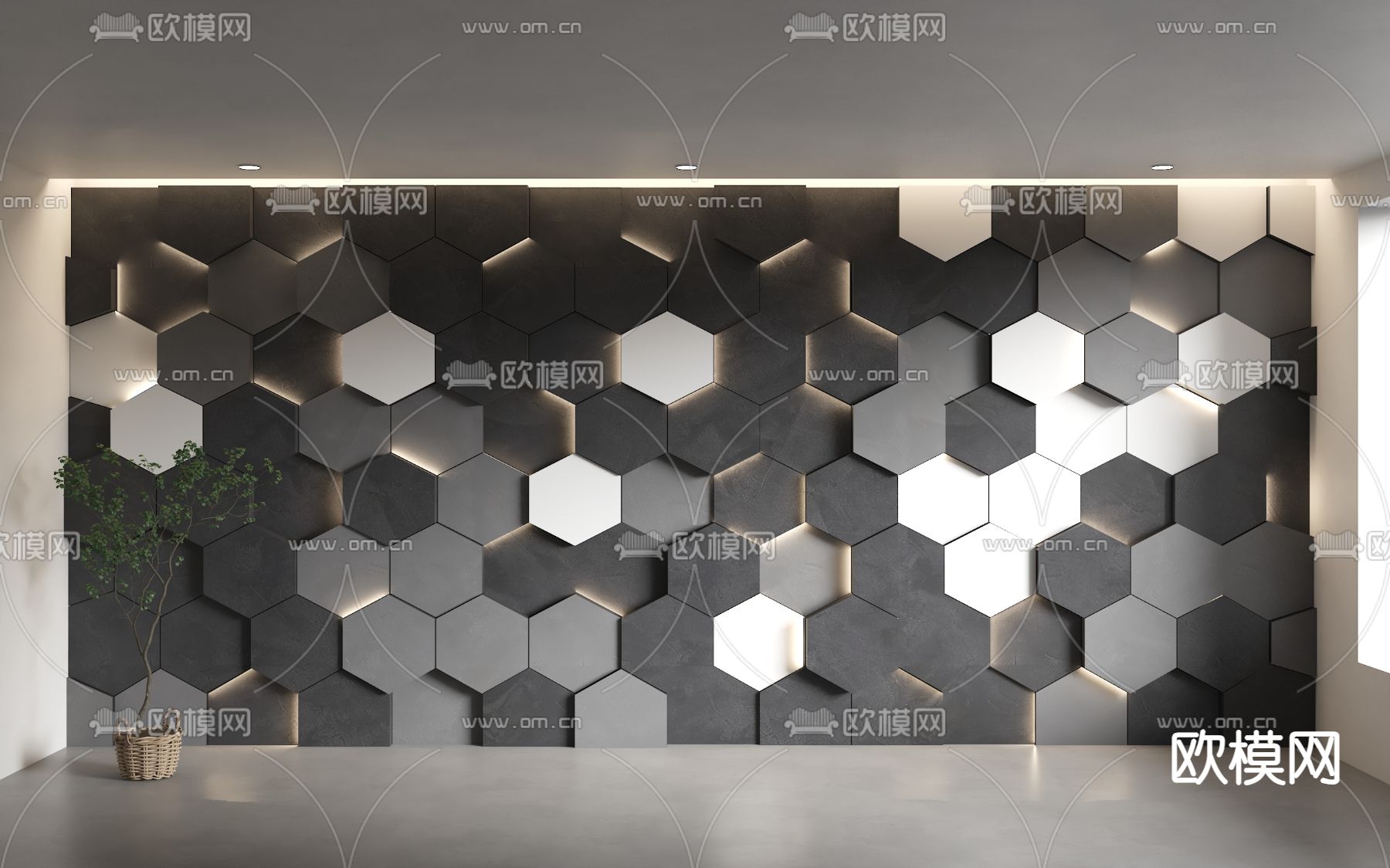 蜂窝背景墙3d模型